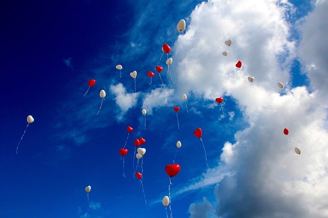 balóny ve tvaru srdce